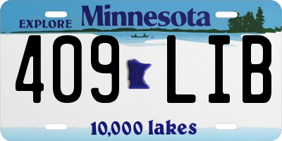 MN license plate 409LIB