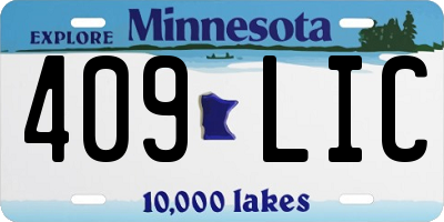 MN license plate 409LIC