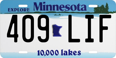 MN license plate 409LIF