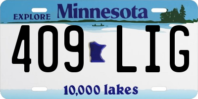 MN license plate 409LIG