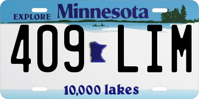 MN license plate 409LIM