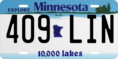 MN license plate 409LIN