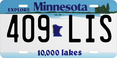 MN license plate 409LIS