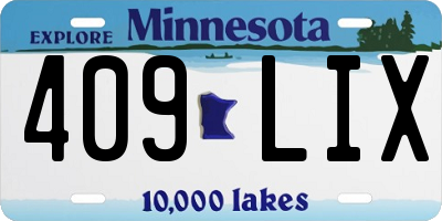 MN license plate 409LIX
