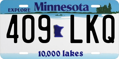 MN license plate 409LKQ