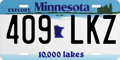 MN license plate 409LKZ
