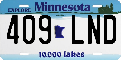 MN license plate 409LND