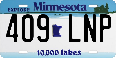 MN license plate 409LNP