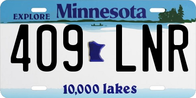 MN license plate 409LNR
