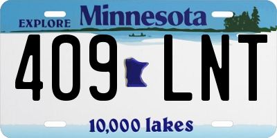 MN license plate 409LNT