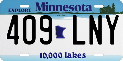 MN license plate 409LNY