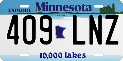 MN license plate 409LNZ