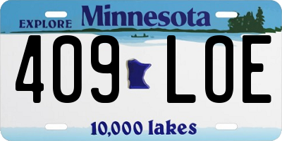 MN license plate 409LOE
