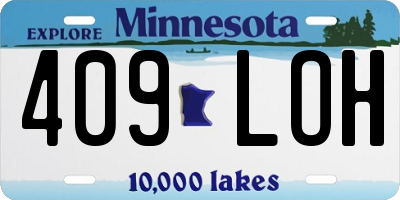 MN license plate 409LOH