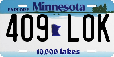 MN license plate 409LOK