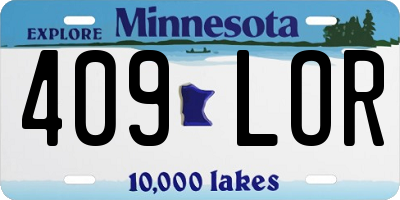MN license plate 409LOR