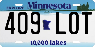MN license plate 409LOT