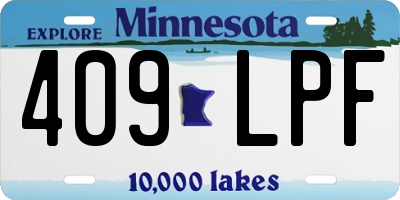 MN license plate 409LPF