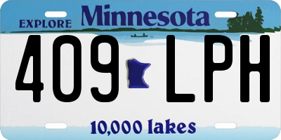 MN license plate 409LPH
