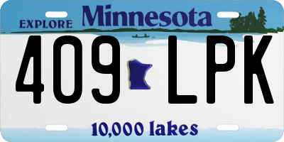 MN license plate 409LPK