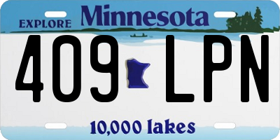 MN license plate 409LPN