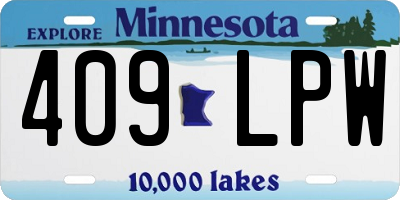 MN license plate 409LPW