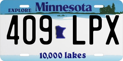 MN license plate 409LPX