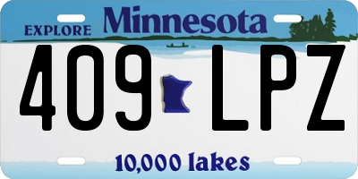 MN license plate 409LPZ