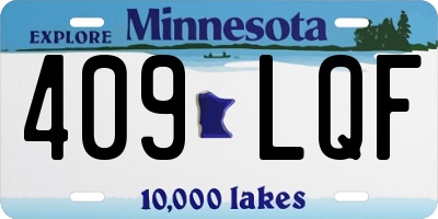 MN license plate 409LQF