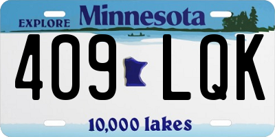 MN license plate 409LQK