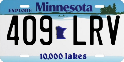 MN license plate 409LRV
