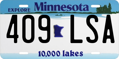 MN license plate 409LSA