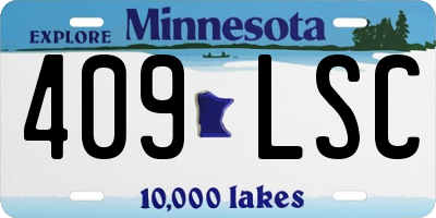MN license plate 409LSC