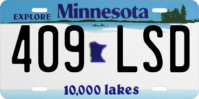 MN license plate 409LSD