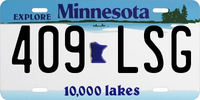 MN license plate 409LSG