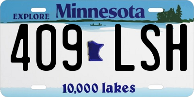 MN license plate 409LSH