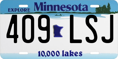 MN license plate 409LSJ