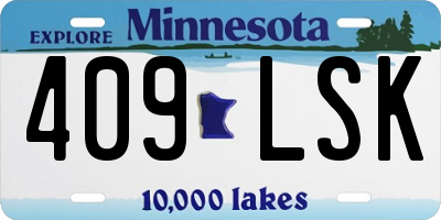MN license plate 409LSK