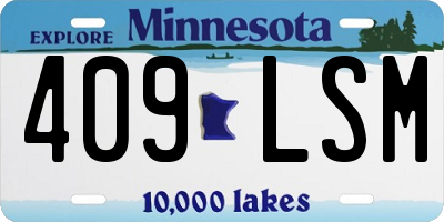 MN license plate 409LSM