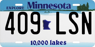 MN license plate 409LSN