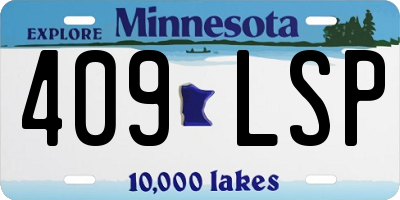 MN license plate 409LSP