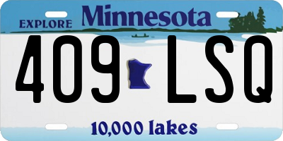 MN license plate 409LSQ