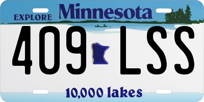 MN license plate 409LSS
