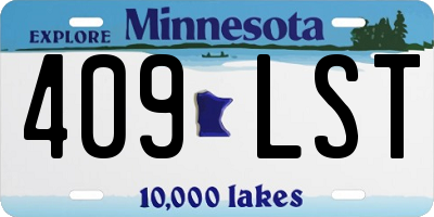 MN license plate 409LST