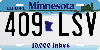 MN license plate 409LSV