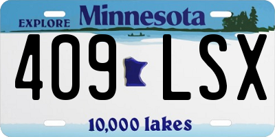 MN license plate 409LSX