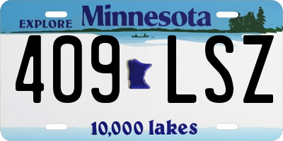 MN license plate 409LSZ