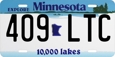 MN license plate 409LTC