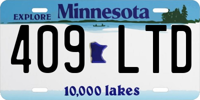 MN license plate 409LTD