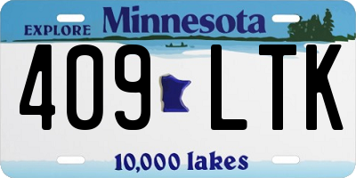 MN license plate 409LTK